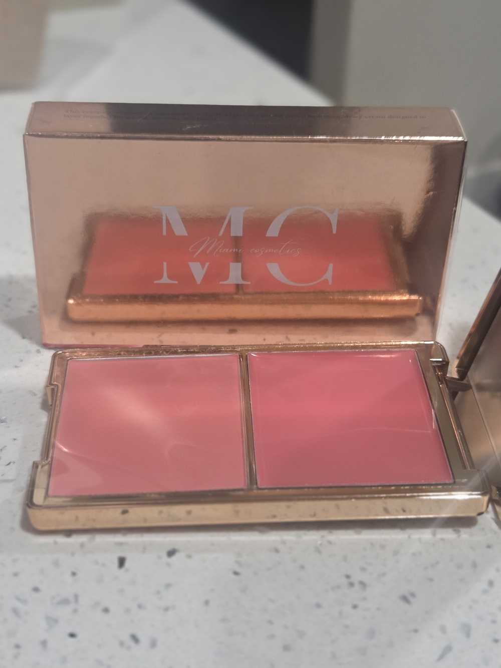 MIAMI COSMETICS Double Cream Blush Palette — Pink Duo (ROSE)